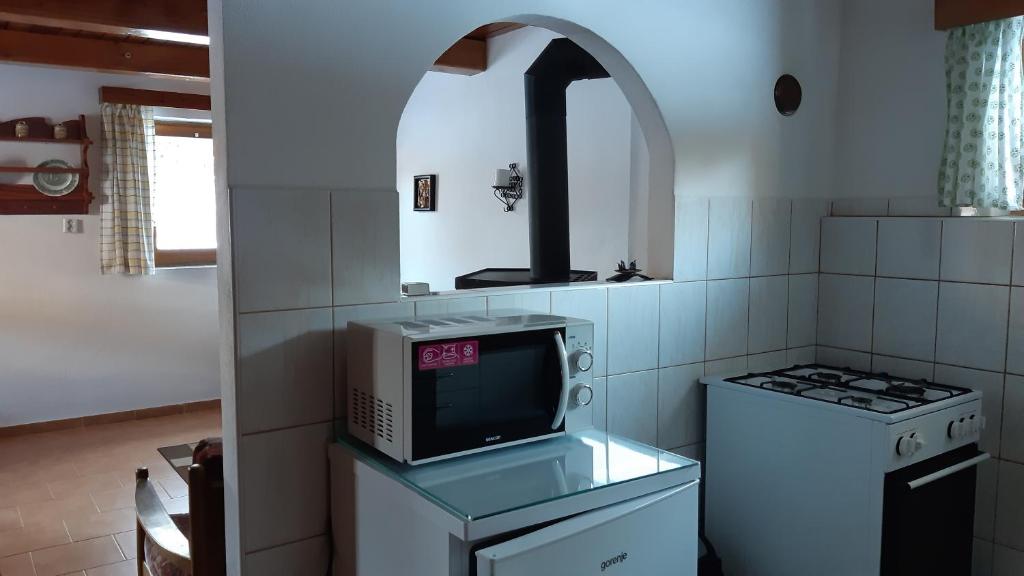 Kuchyň nebo kuchyňský kout v ubytování Chata Gerlinda