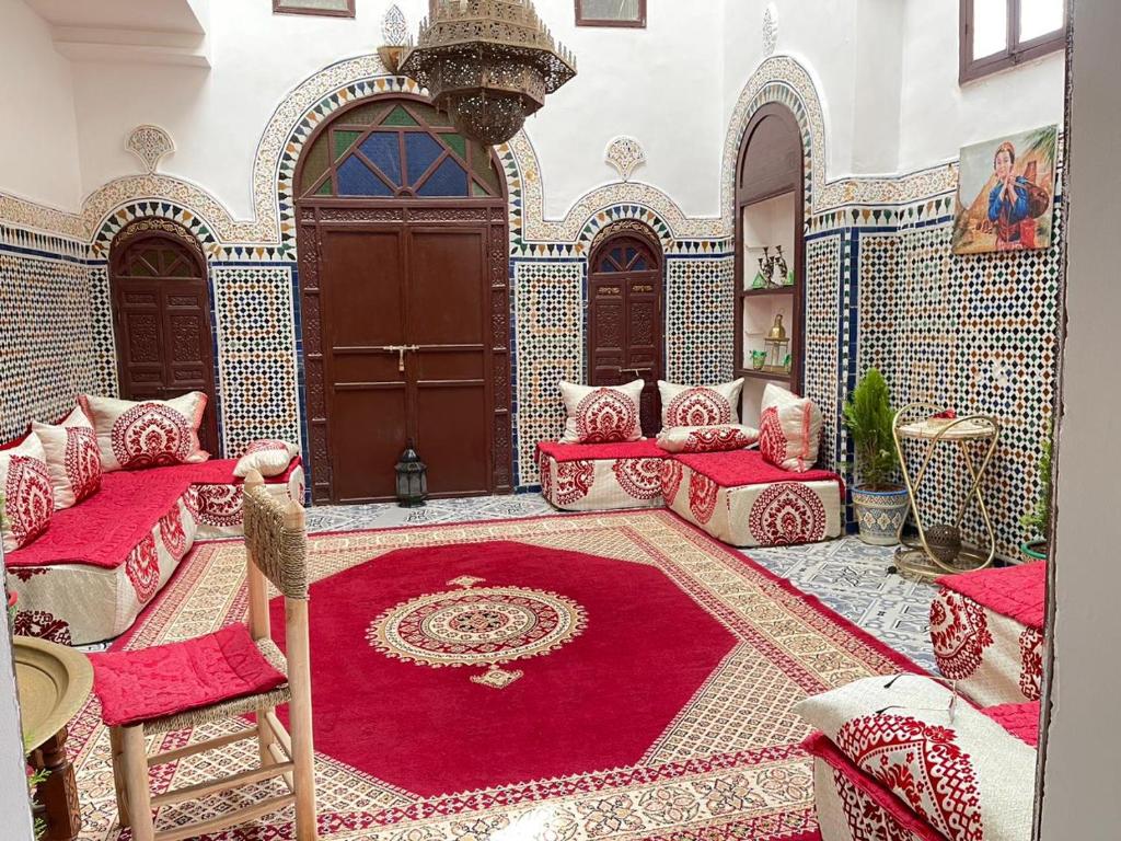 Posezení v ubytování Riad Blue Oasis
