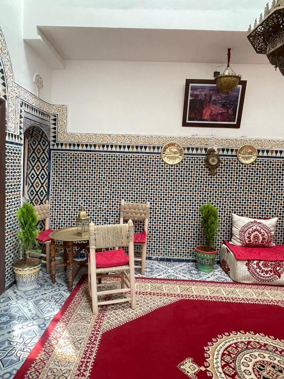 Posezení v ubytování Riad Blue Oasis