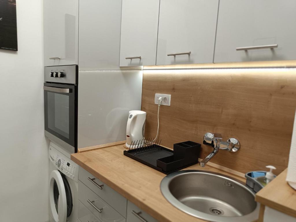 Kuchyň nebo kuchyňský kout v ubytování Zemun Central
