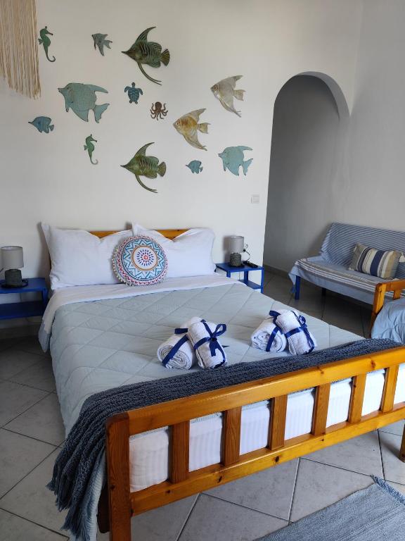 Postel nebo postele na pokoji v ubytování Mana mia Seaside Apartments