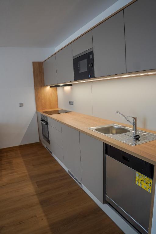 Kuchyň nebo kuchyňský kout v ubytování DIAMOND Luxury Apartments