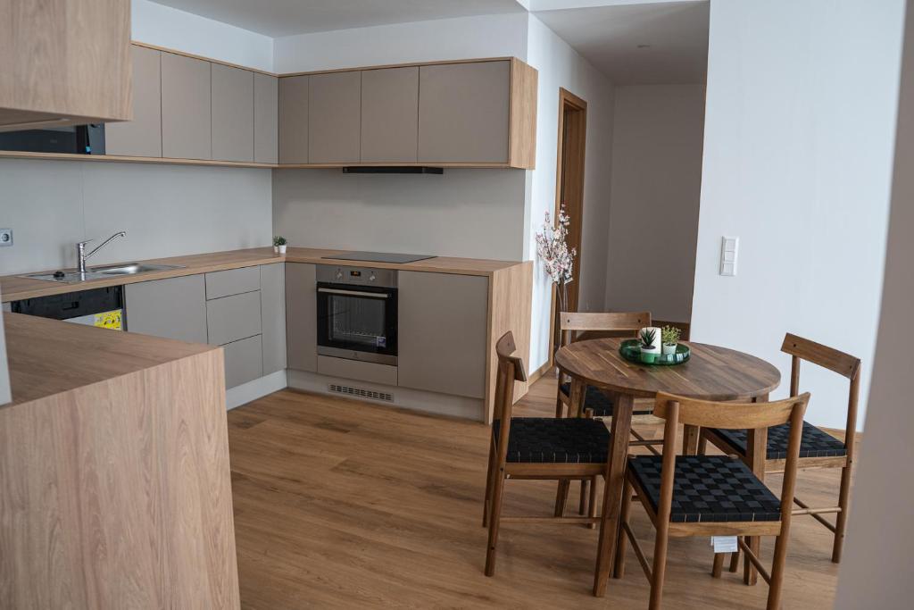 Kuchyň nebo kuchyňský kout v ubytování DIAMOND Luxury Apartments