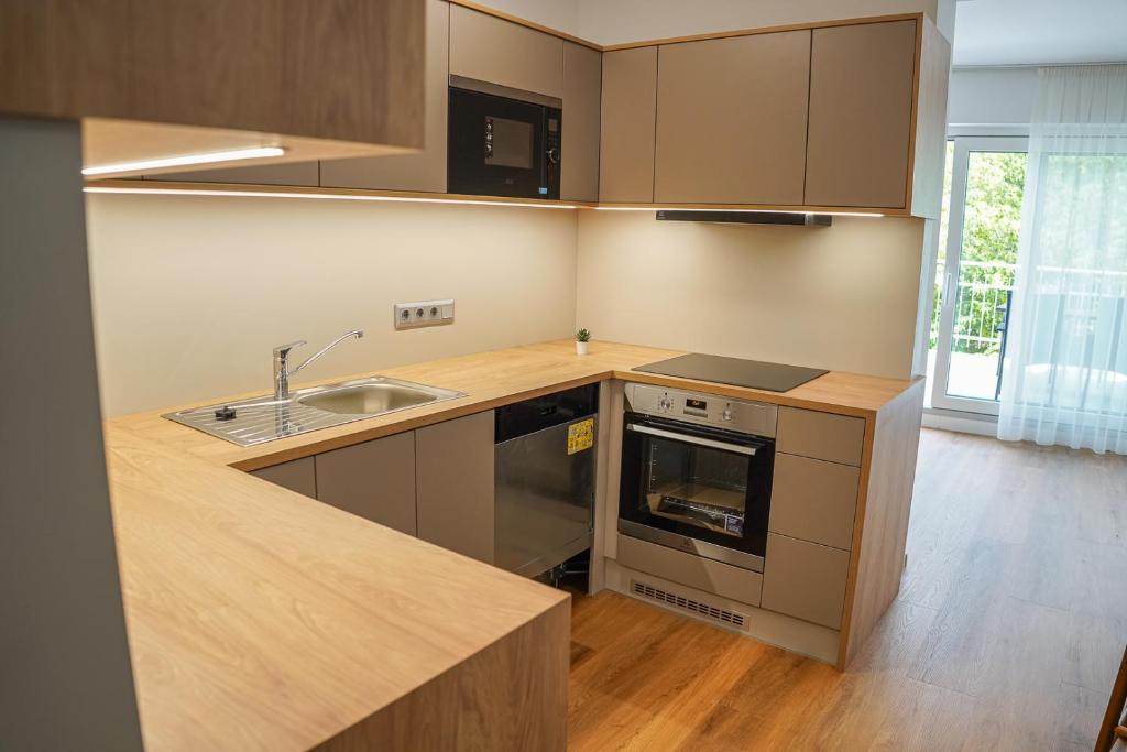 Kuchyň nebo kuchyňský kout v ubytování DIAMOND Luxury Apartments
