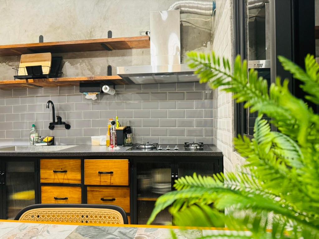 Dapur atau dapur kecil di 西晒旅宿墾丁包棟