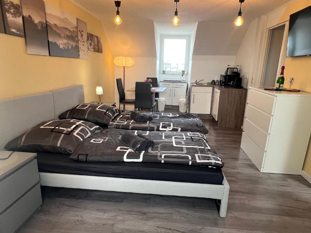 Postel nebo postele na pokoji v ubytování Studio Apartment Frühauf Geithain