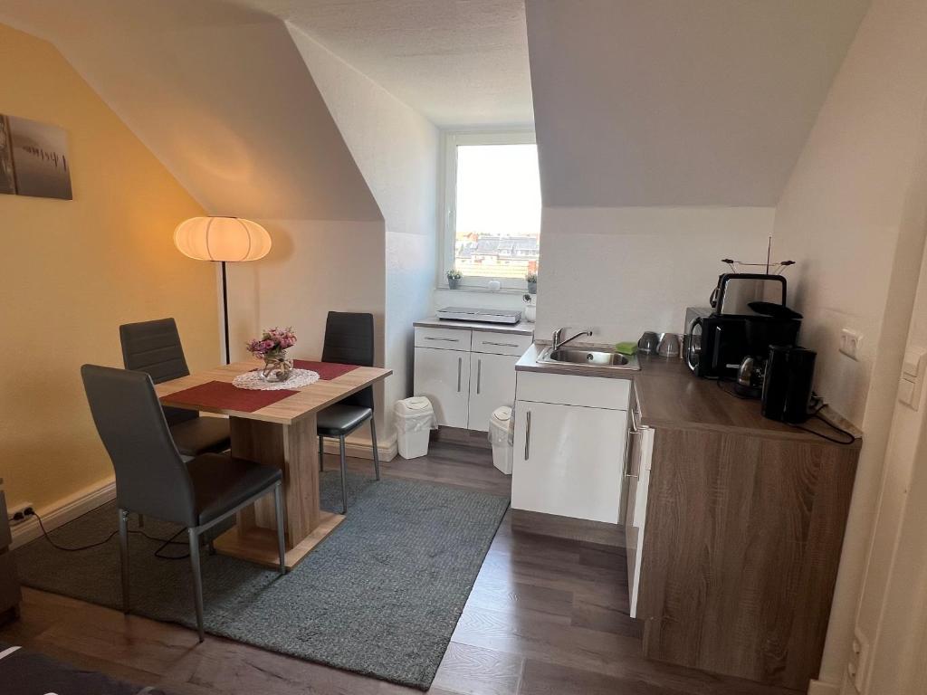 Kuchyň nebo kuchyňský kout v ubytování Studio Apartment Frühauf Geithain