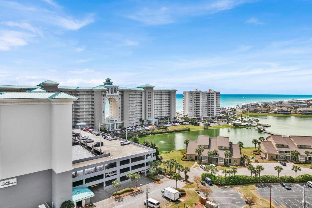 an aerial view of a resort with the ocean at Ariel Dunes I Unit 1209 Gulf view in Destin