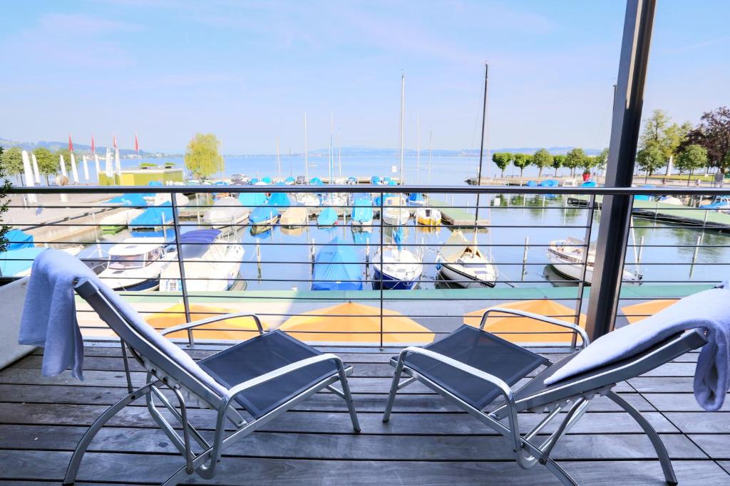Balkón nebo terasa v ubytování Marina Lachen