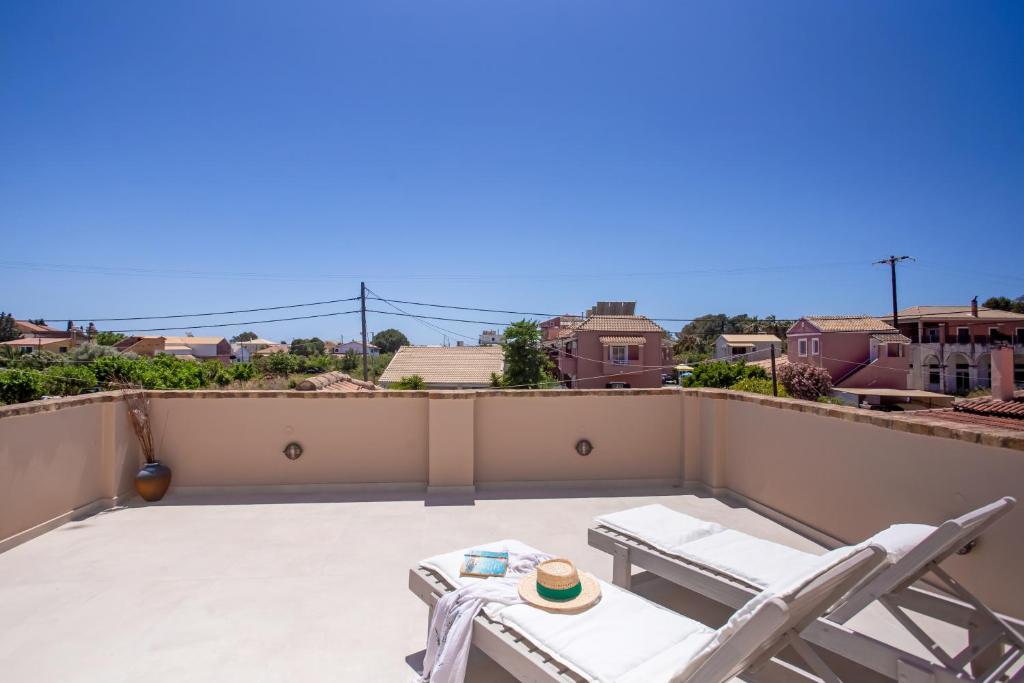 A balcony or terrace at Cosmos Villas Spyridoula