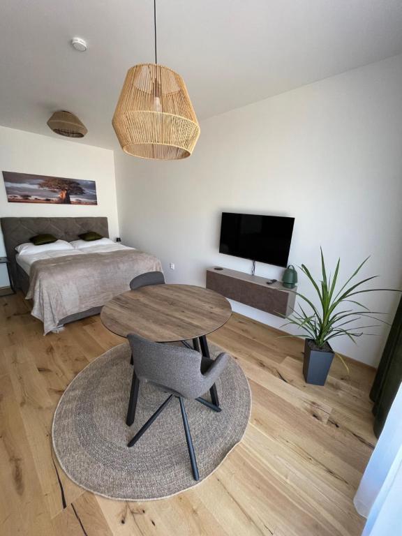 TV a/nebo společenská místnost v ubytování H52 Apartments