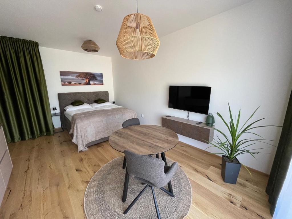 TV a/nebo společenská místnost v ubytování H52 Apartments