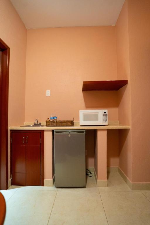 Kuchyň nebo kuchyňský kout v ubytování Hotel Suites Corazón Mexicano