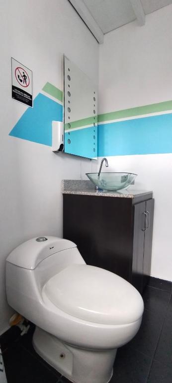 Koupelna v ubytování Hostel Metro Floresta Alojamiento