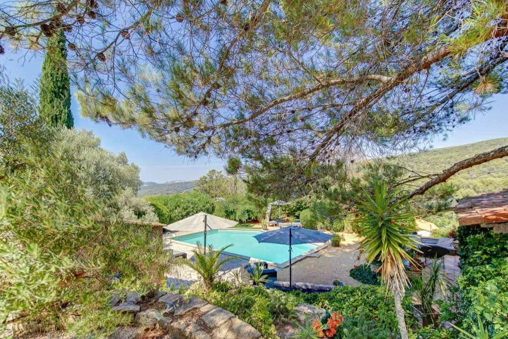 an image of a swimming pool in a garden at Villa Ceyreste in Ceyreste