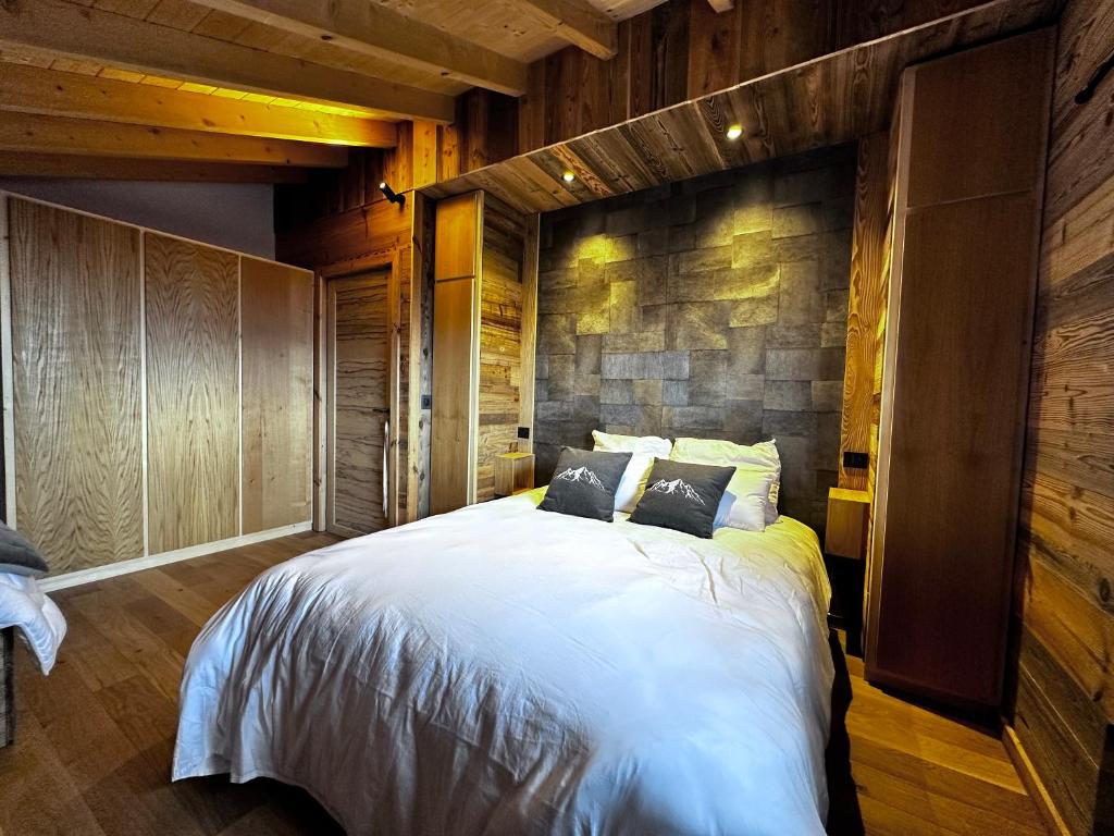 Postel nebo postele na pokoji v ubytování Chalet du rocher Font Romeu