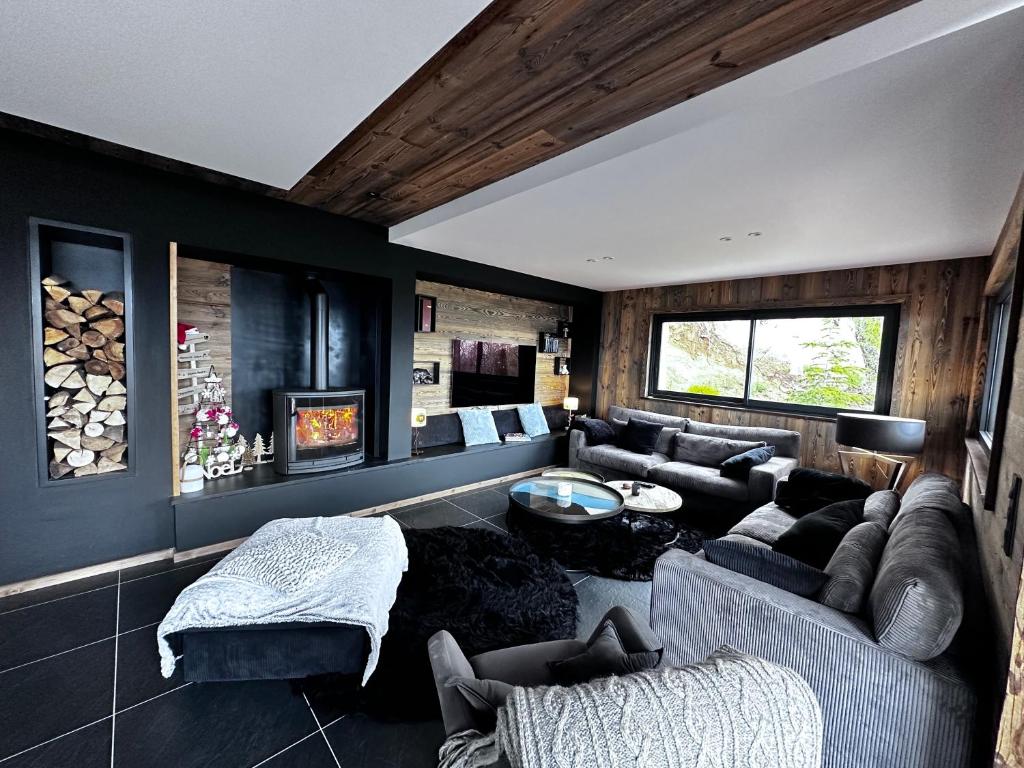 Posezení v ubytování Chalet du rocher Font Romeu