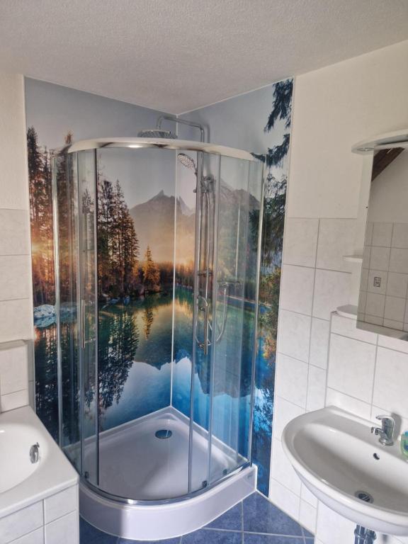 Et badeværelse på Fewo an der Bode