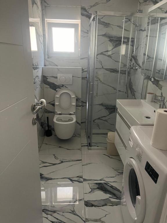 Koupelna v ubytování Apartmani Vision Mandre