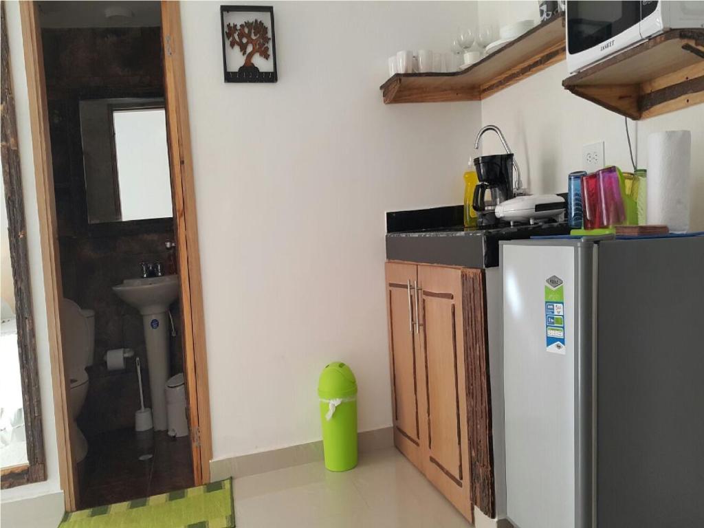 Kuchyň nebo kuchyňský kout v ubytování Hospedaje solymar III Sarie Bay