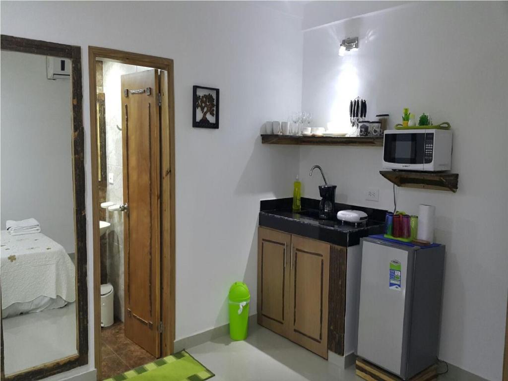 Kuchyň nebo kuchyňský kout v ubytování Hospedaje solymar III Sarie Bay