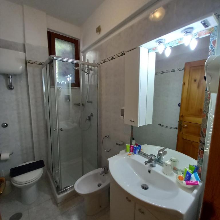 Koupelna v ubytování Hotel Calabattaglia