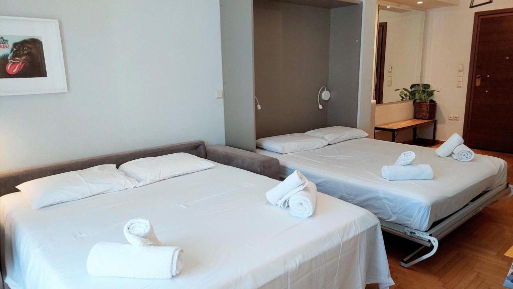 Posteľ alebo postele v izbe v ubytovaní Stylish apartment in Acropolis