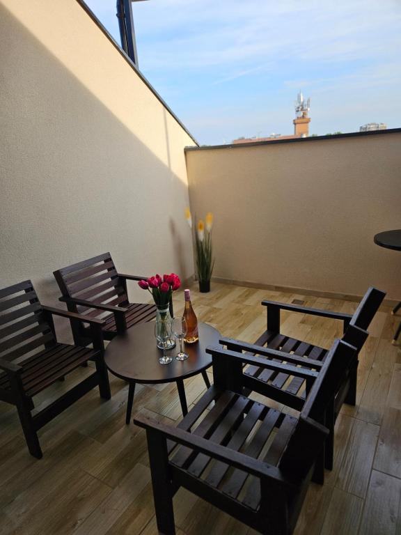Balkón nebo terasa v ubytování Apartman Sky