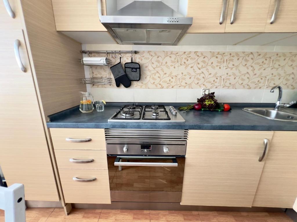 Kuchyň nebo kuchyňský kout v ubytování Nova Mar Bella Apartment