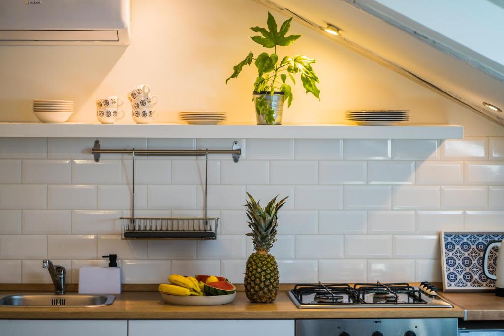 Kuchyňa alebo kuchynka v ubytovaní Pitypang Apartman Siófok
