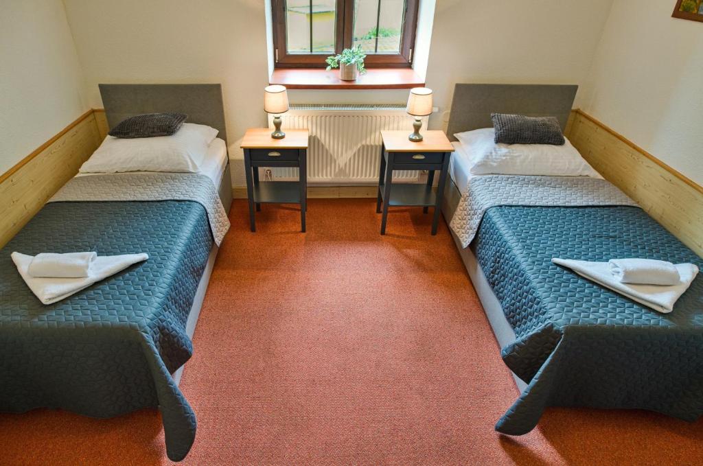 Postel nebo postele na pokoji v ubytování Hotel U Lípy