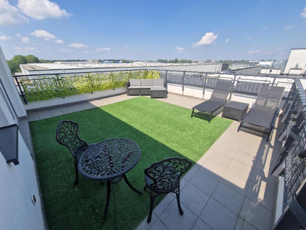 Balkón alebo terasa v ubytovaní Apartament Szlachecka