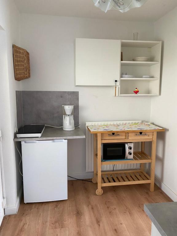 Kuchyň nebo kuchyňský kout v ubytování Rosenhof in Binz