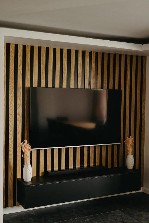 TV a/nebo společenská místnost v ubytování Cazare Băile Figa -The Home DRM