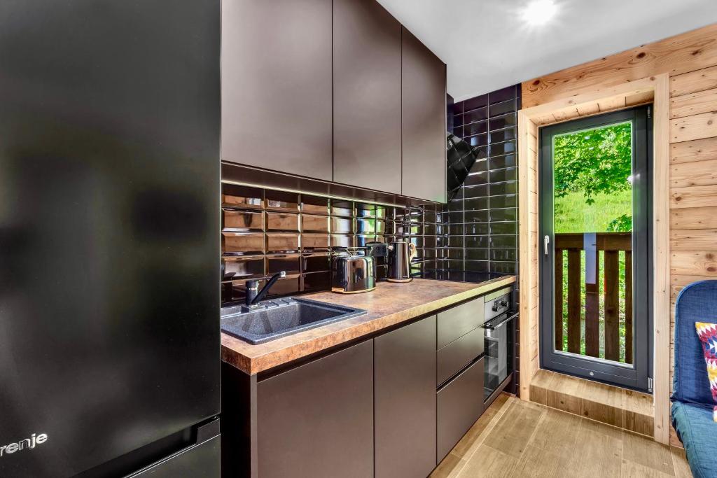 Kuchyň nebo kuchyňský kout v ubytování Apartments Von-Roll