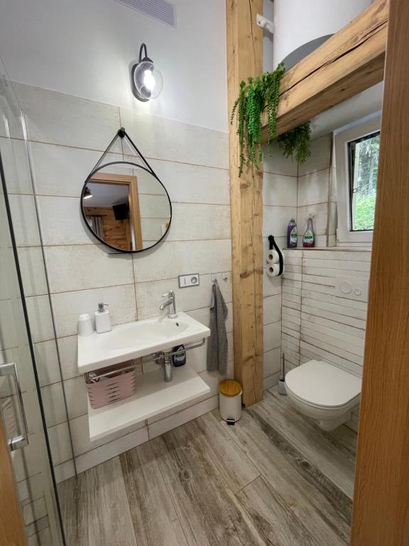 Koupelna v ubytování Apartmány HÁJOVNA Lipno