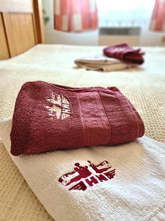 Postel nebo postele na pokoji v ubytování Úzkokolejky - apartmány Nová Bystřice