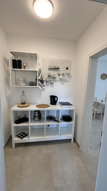 Kuchyň nebo kuchyňský kout v ubytování Langenzersdorf Apartment