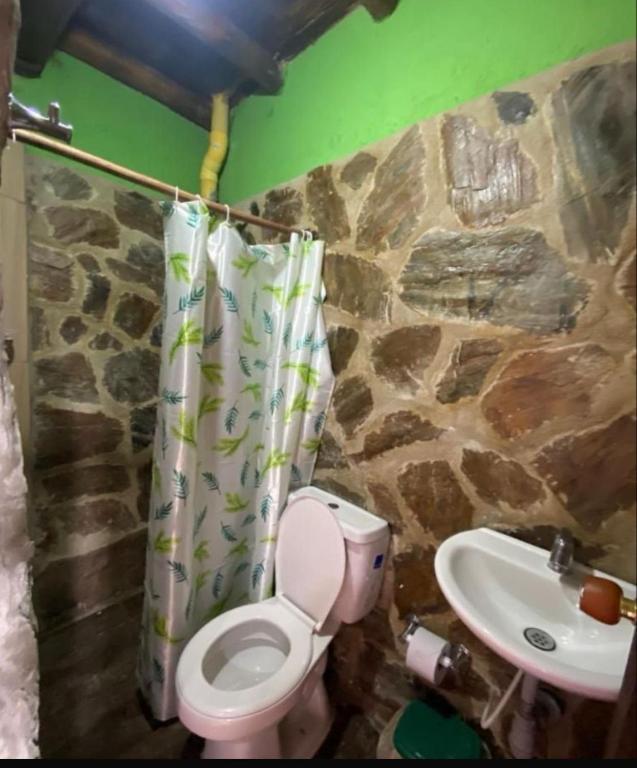 Koupelna v ubytování Hotel El Santuario