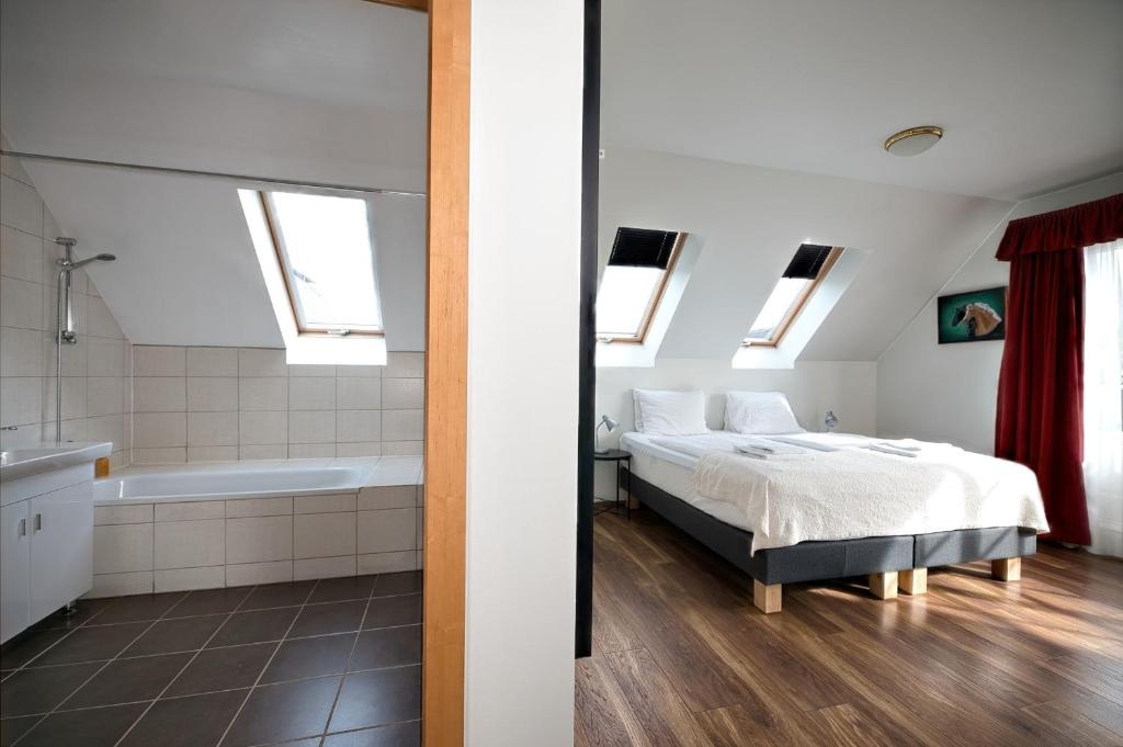 Koupelna v ubytování Hotel Laxnes