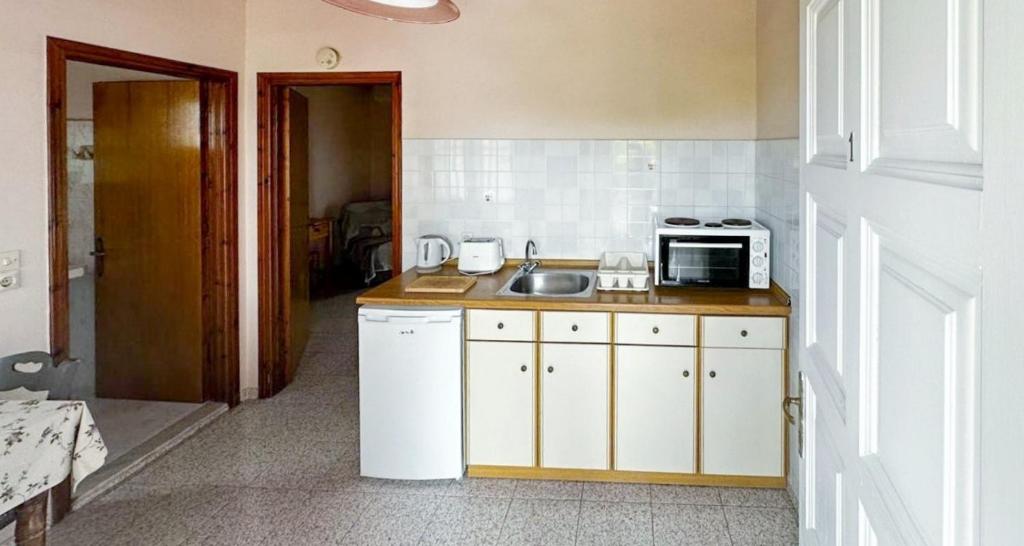 Kuchyň nebo kuchyňský kout v ubytování Chrysanthy Apartments