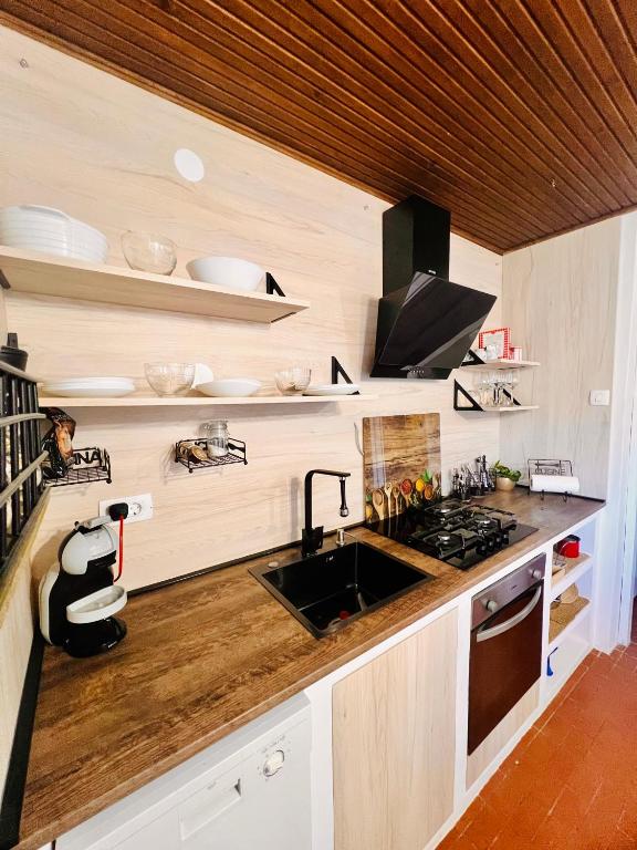 Kuchyň nebo kuchyňský kout v ubytování Holiday home Metulum