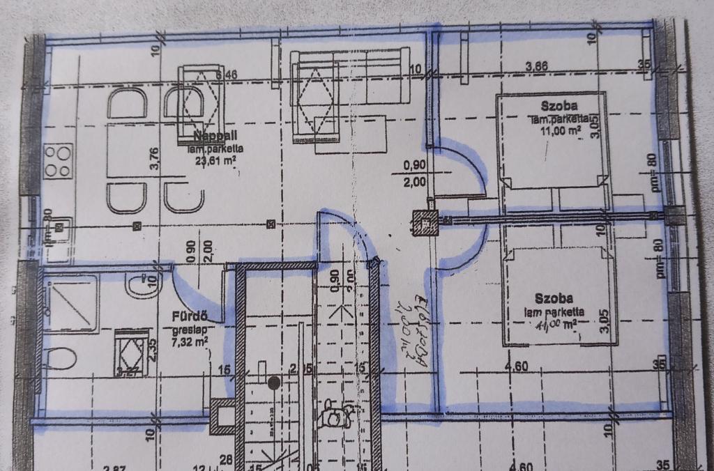 Plán poschodí v ubytovaní Pitypang Apartman Siófok