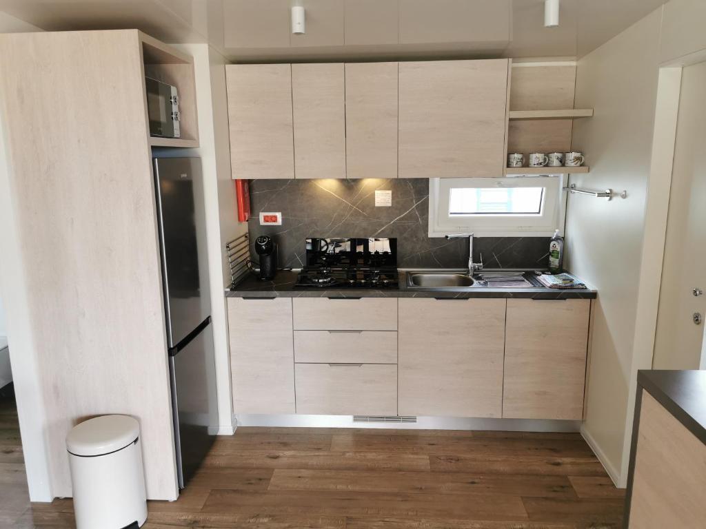 Kuchyň nebo kuchyňský kout v ubytování Mobile Home Happy Family Šimuni