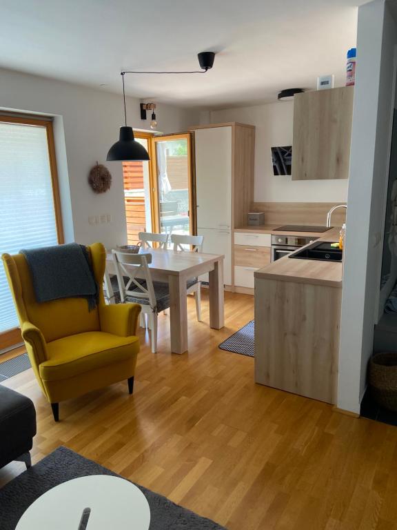 Kuchyň nebo kuchyňský kout v ubytování Apartma Pika