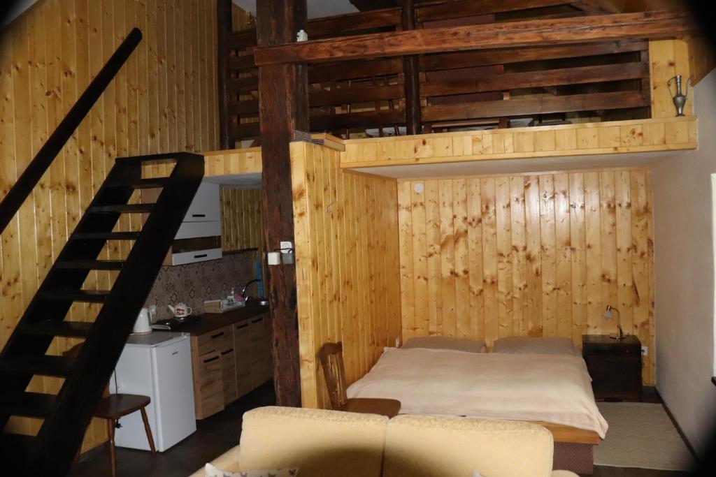 Kuchyň nebo kuchyňský kout v ubytování Hostinec Stará Krčma