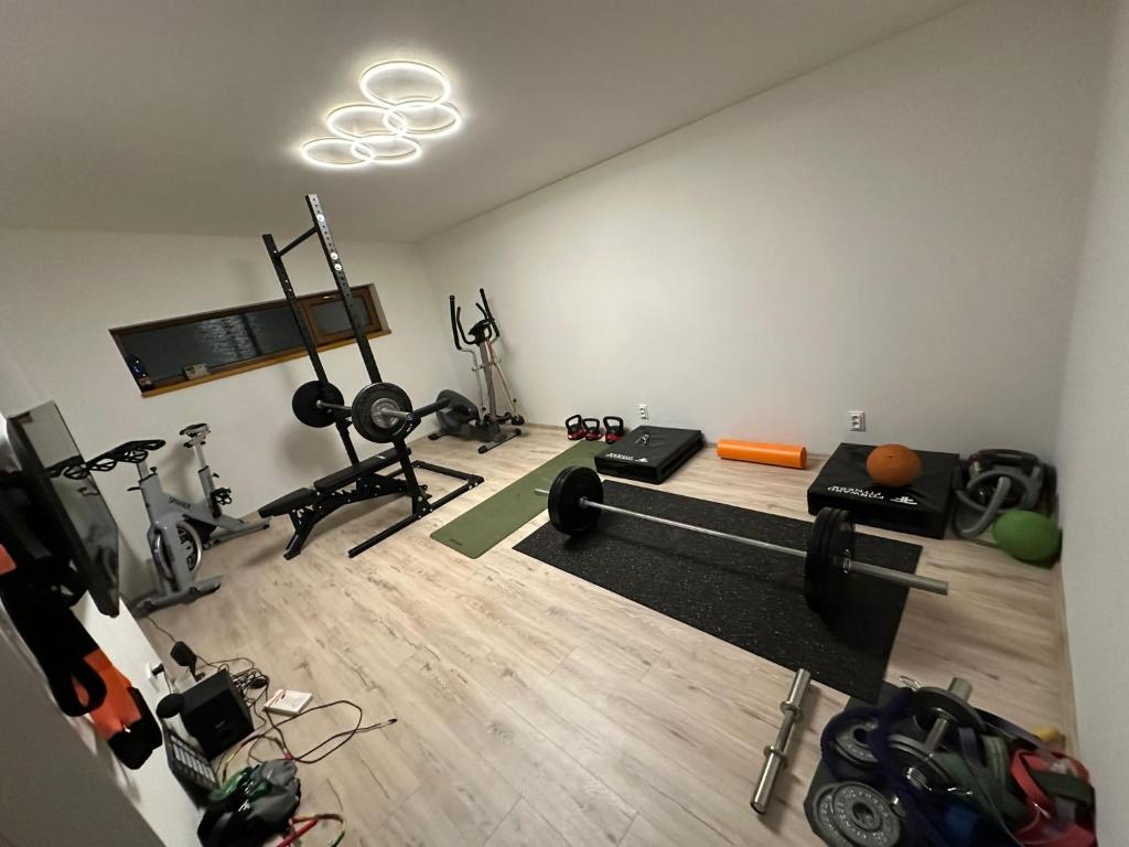 Fitness centrum a/nebo fitness zařízení v ubytování Villa Gold