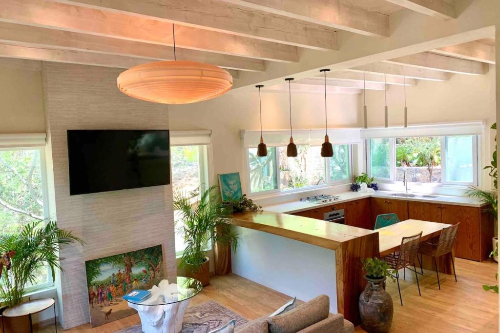 Μια τηλεόραση ή/και κέντρο ψυχαγωγίας στο Modern Loft Downtown and surrounded by nature