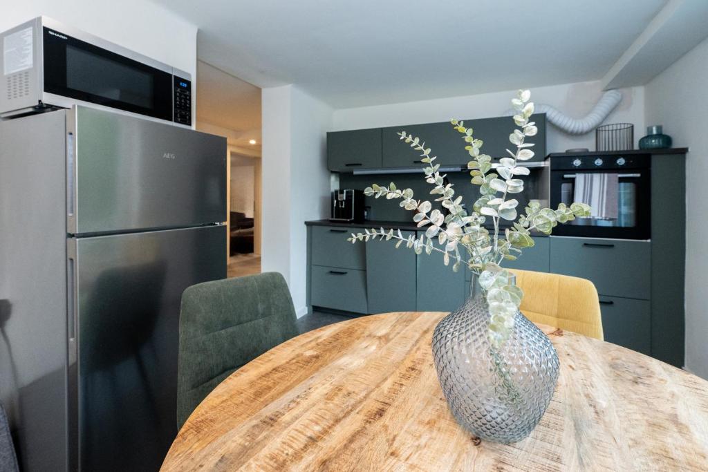 Kuchyň nebo kuchyňský kout v ubytování L&P Appartement Klagenfurt