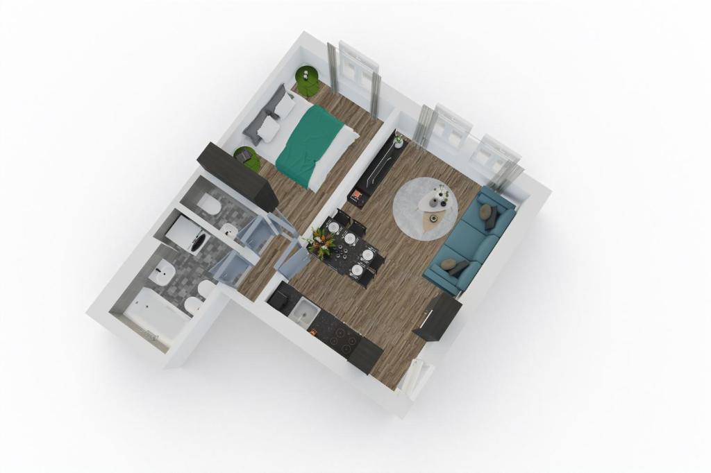 Půdorys ubytování Prague apartment Spalena